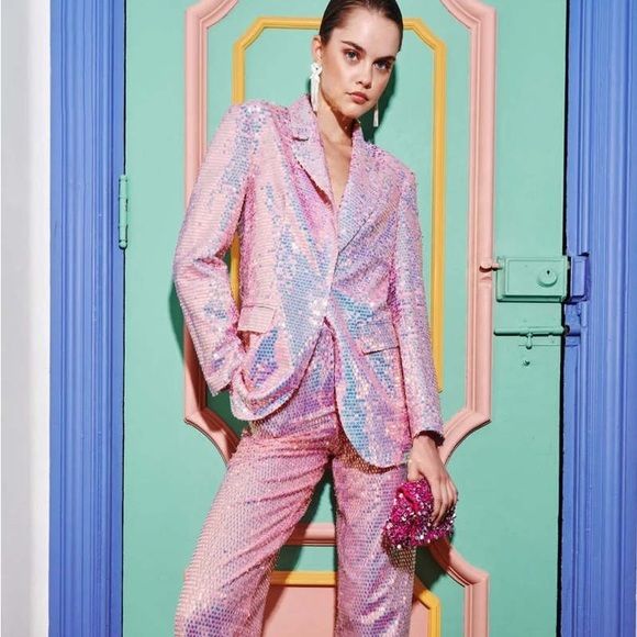 CeliaB Jackets & Blazers - Celia B Pink Sequin Kimbazi Blazer
